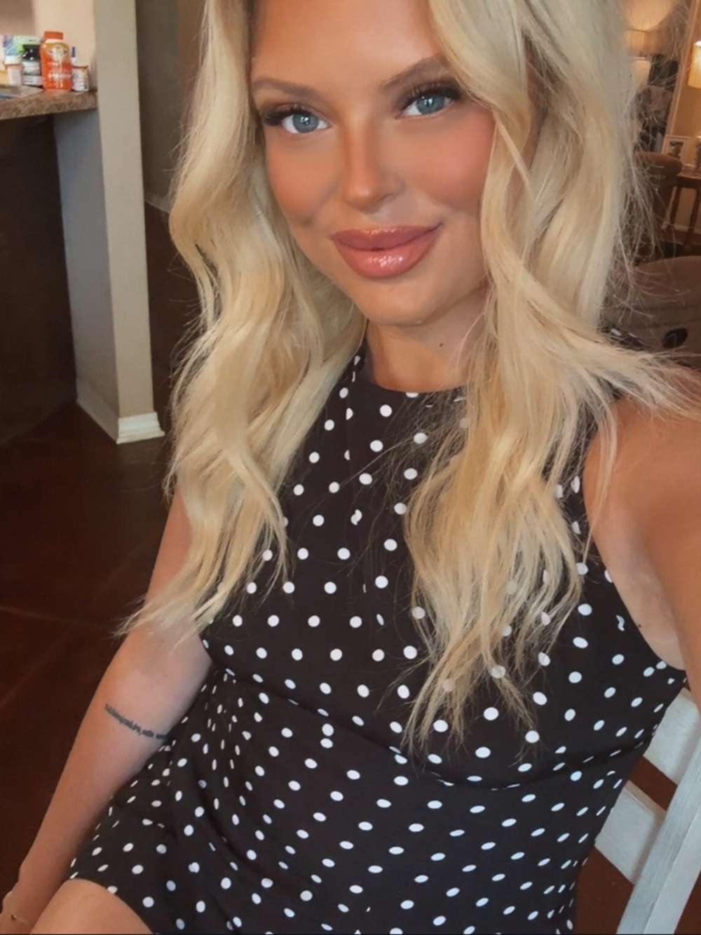 Black Polka Dot Sleeveless Dress